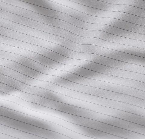 Signature Hemmed Sheet Set White/Mineral Delicate Stripe