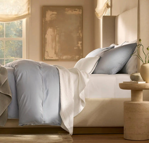 Signature Embellished Duvet Set Hydrangea/White Piped Edge