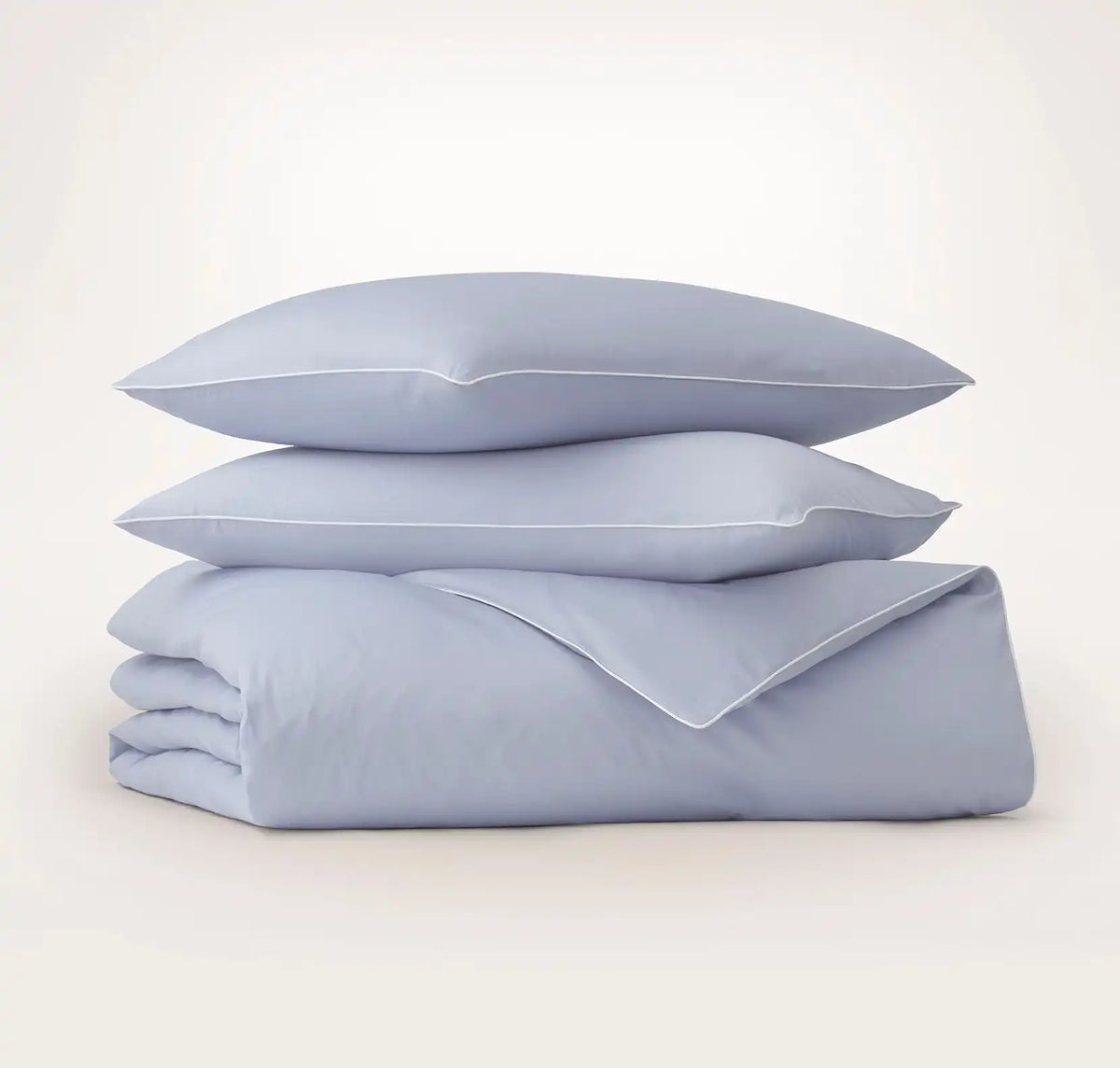 Signature Embellished Duvet Set Hydrangea/White Piped Edge