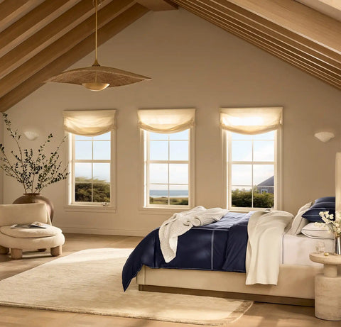 Signature Embellished Duvet Set Coastal Navy/White Sail Stitch