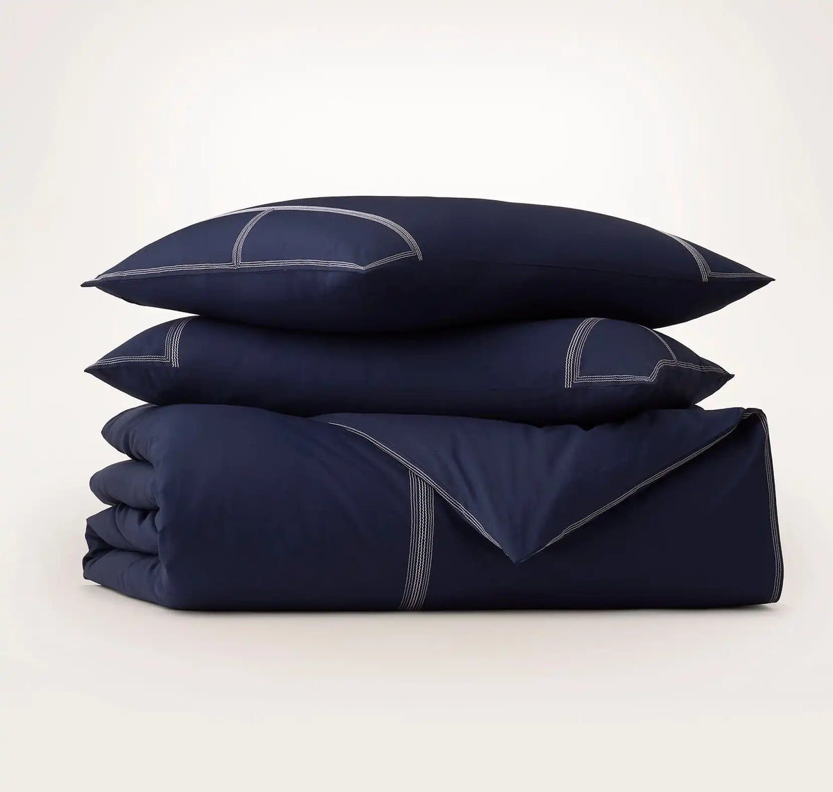 Signature Embellished Duvet Set Coastal Navy/White Sail Stitch