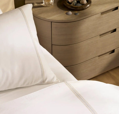 Signature Embellished Duvet Set White/Shore/Sand Sail Stitch
