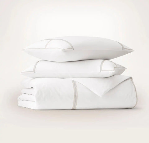 Signature Embellished Duvet Set White/Shore/Sand Sail Stitch