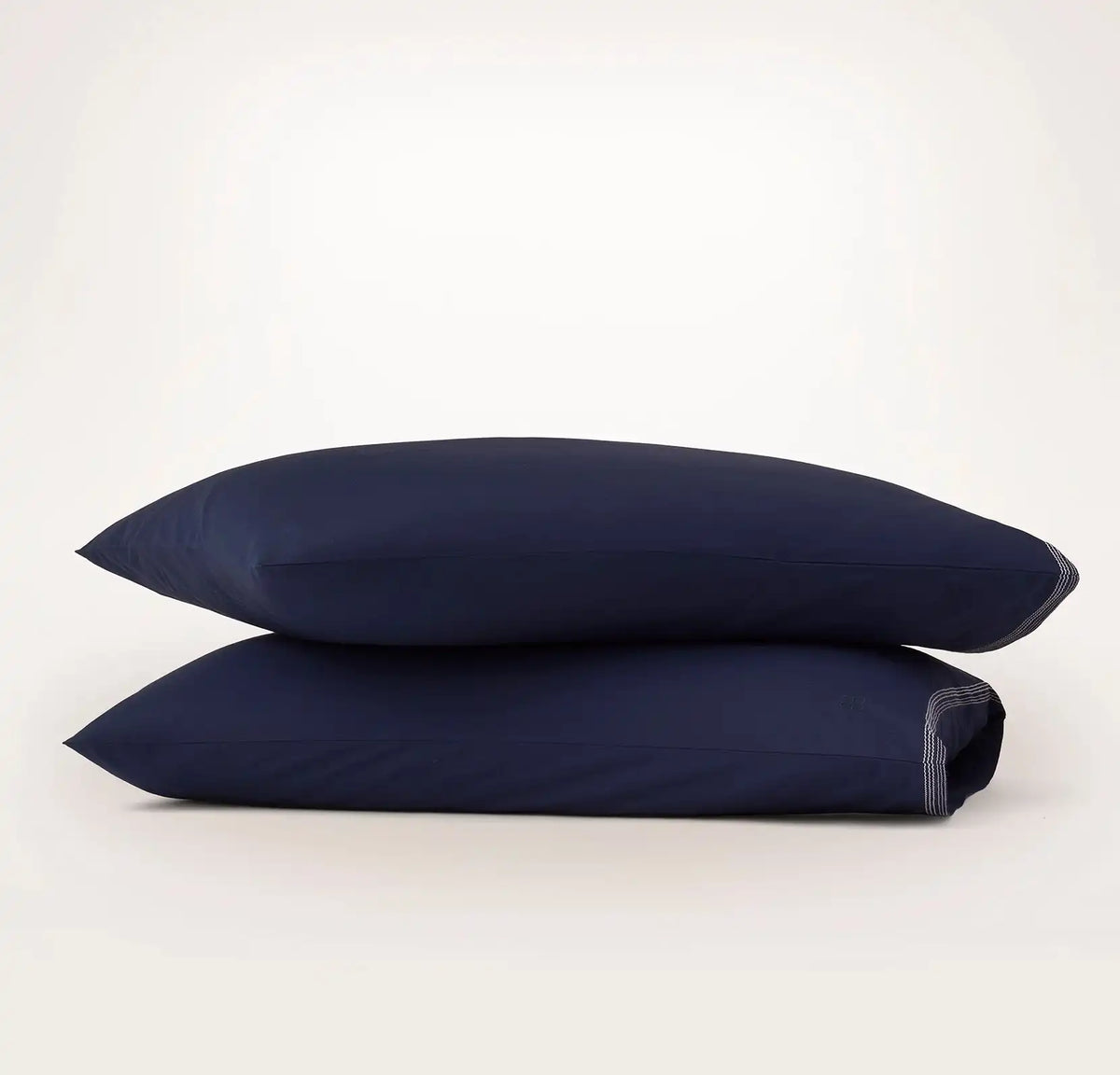 Signature Embellished Pillowcase Set Coastal Navy/White Sail Stitch
