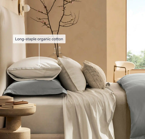 Signature Embellished Pillowcase Set White/Shore/Sand Sail Stitch