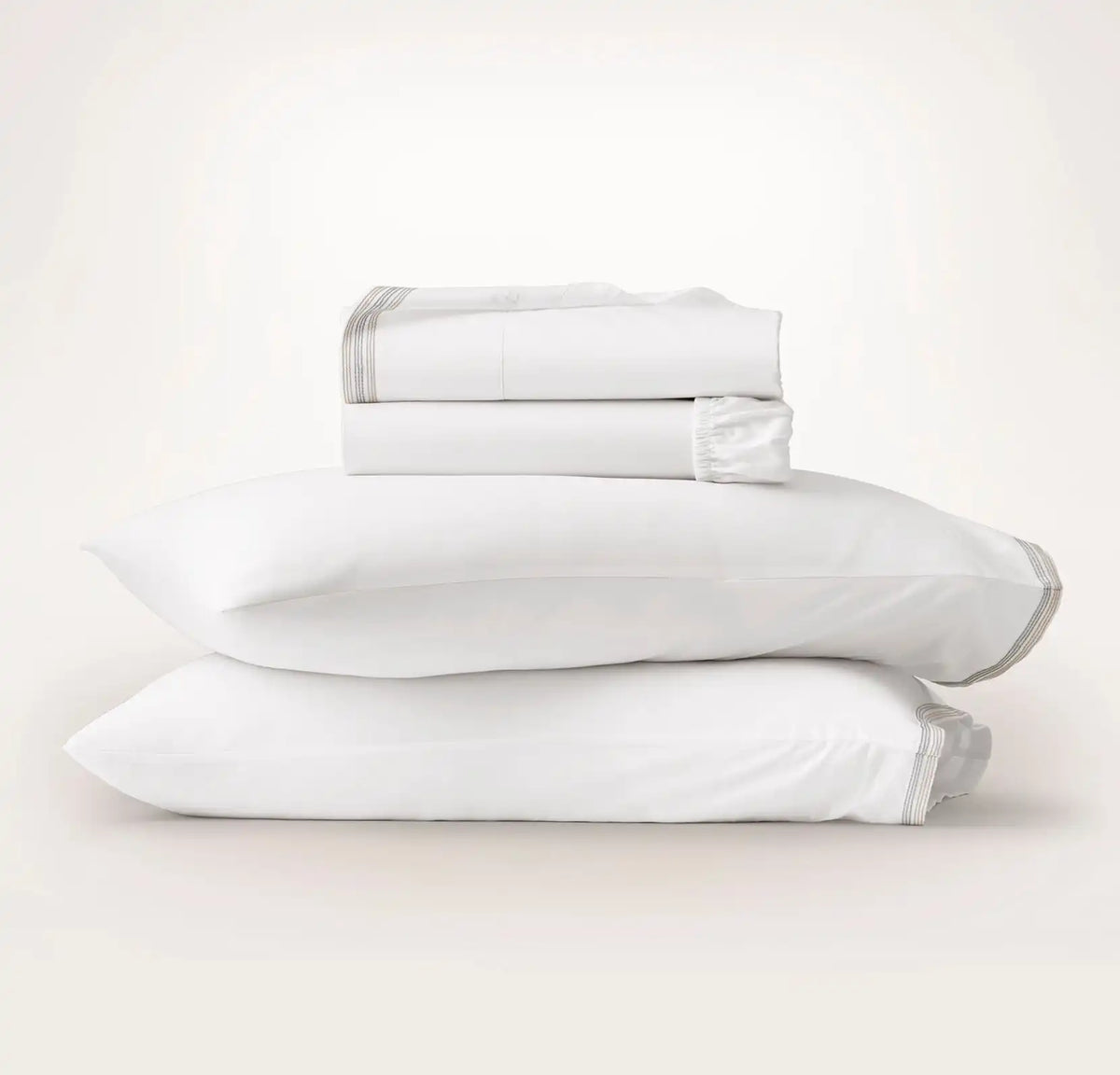Signature Embellished Sheet Set White/Shore/Sand Sail Stitch