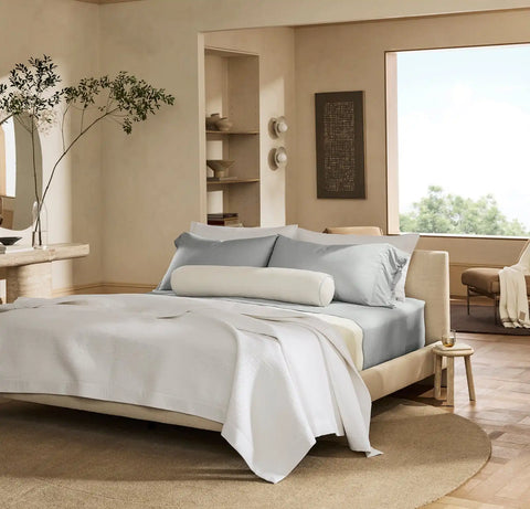 Signature Embellished Pillowcase Set Shore/Shore Curved Edge