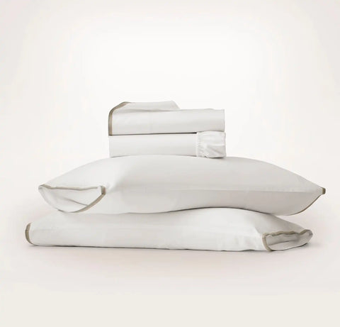 Signature Embellished Sheet Set White/Pewter/Oak Trielle