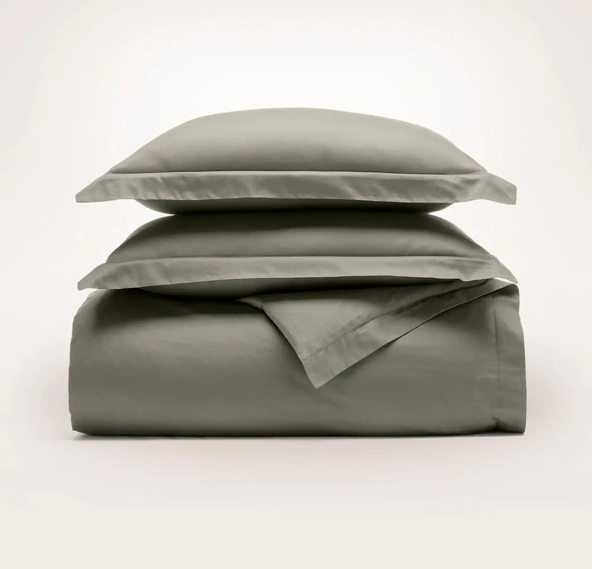 Percale Hemmed Duvet Set Juniper