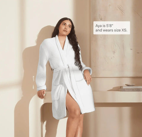 Waffle Robe White/Shore