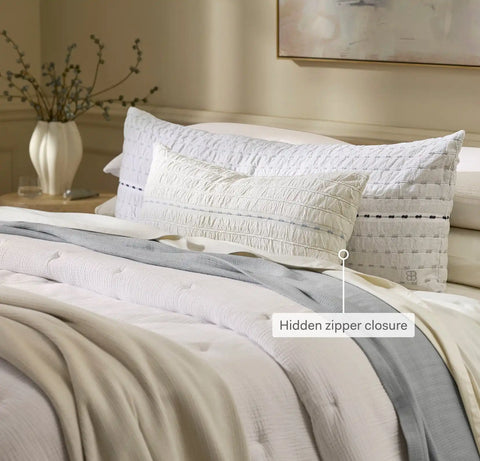 Tideline Pillow Cover Cream/Hydrangea