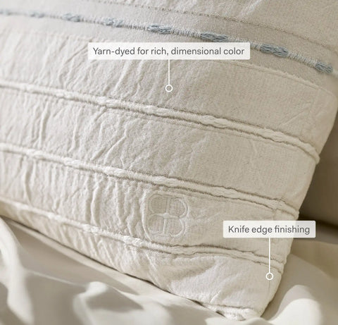 Tideline Pillow Cover Cream/Hydrangea
