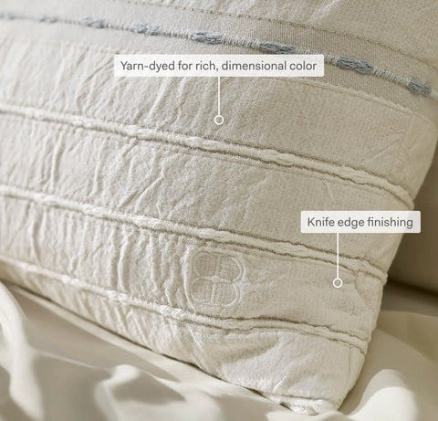 Tideline Pillow Cover Cream/Hydrangea