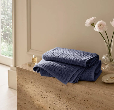 Turkish Waffle Hand Towels (Pair) Coastal Navy