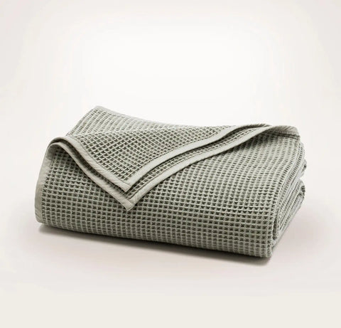 Waffle Bed Blanket Sageleaf